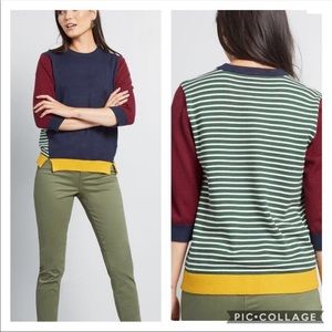 ModCloth Well Placed Pep Colorblock Sweater